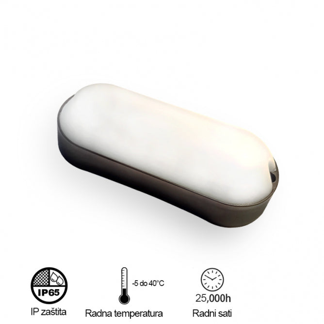 LED Svetiljka Bl1 Elipsa 18W 4000K IP65 Crna