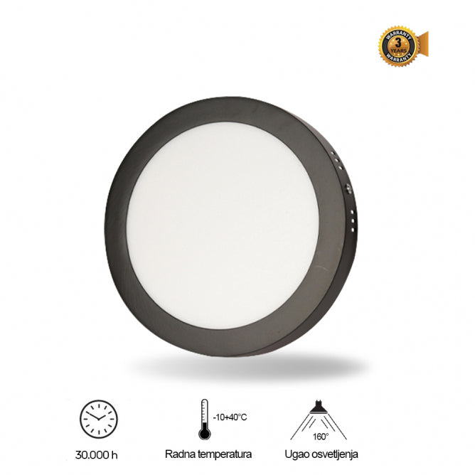 LED Panel N/Z Knc5-18W 6500K Crni