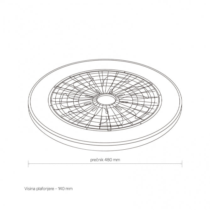 LED Plafonjera Yl-Fan-G010 48W CCT