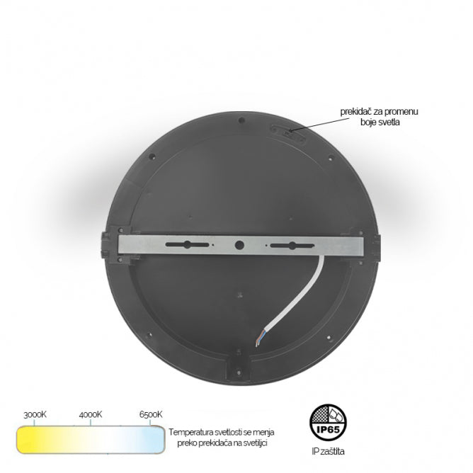 LED Plafonjera X09-200-15W 3000/4000/6500K Antracit