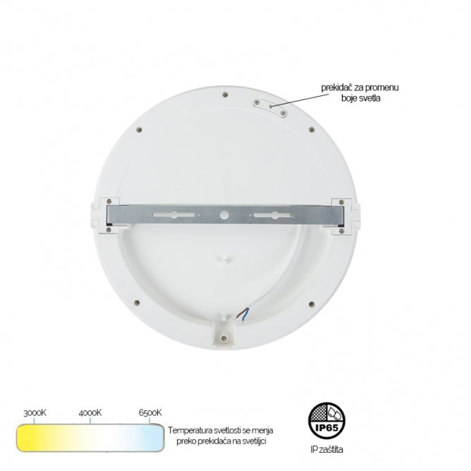 LED Plafonjera X09-200-15W 3000/4000/6500K IP65 Bela