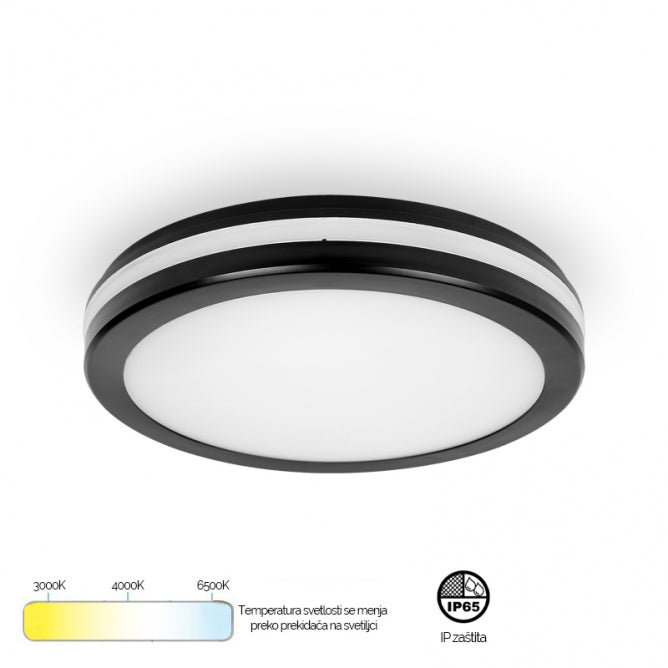 LED Plafonjera X09-200-15W 3000/4000/6500K IP65 Crna