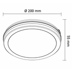 LED Plafonjera X09-200-15W 3000/4000/6500K IP65 Crna