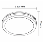 LED Plafonjera X09-300-24W 3000/4000/6500K IP65 Crna