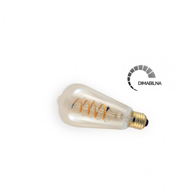 LED Sijalica Filament Dim Amber St64 4W E27 2200K