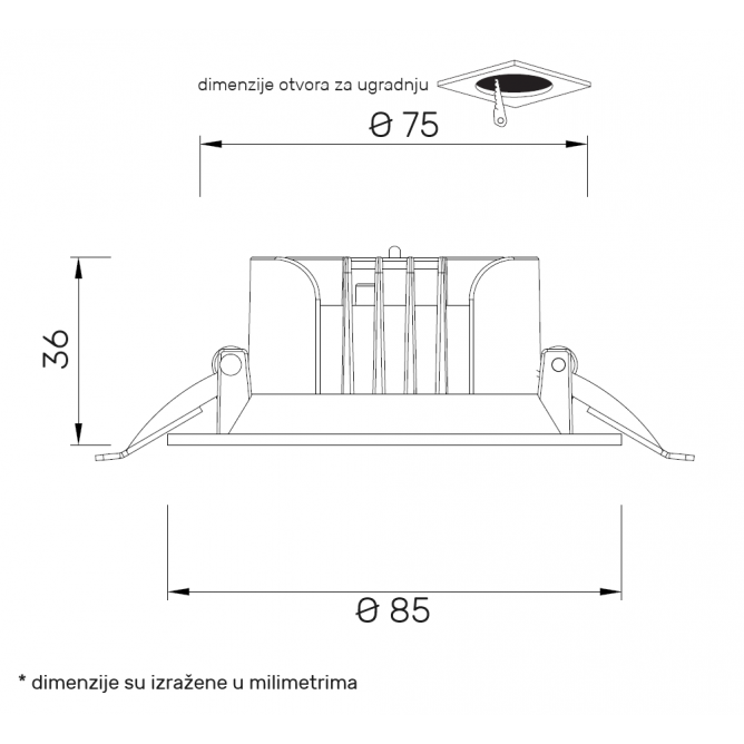 LED Svetiljka Hsm-Dl00812 CCT 8W IP20 Bela