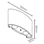 LED Svetiljka Jm-020 Zidna 4W 4000K IP54 Crna