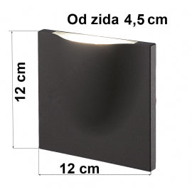 LED Svetiljka Jm-022 Zidna 7,5W 4000K IP54 Siva