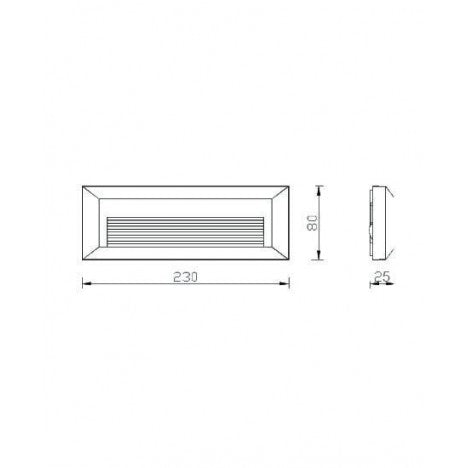 LED Svetiljka Jm-8006 Zidna 2W 4200K IP65 Siva
