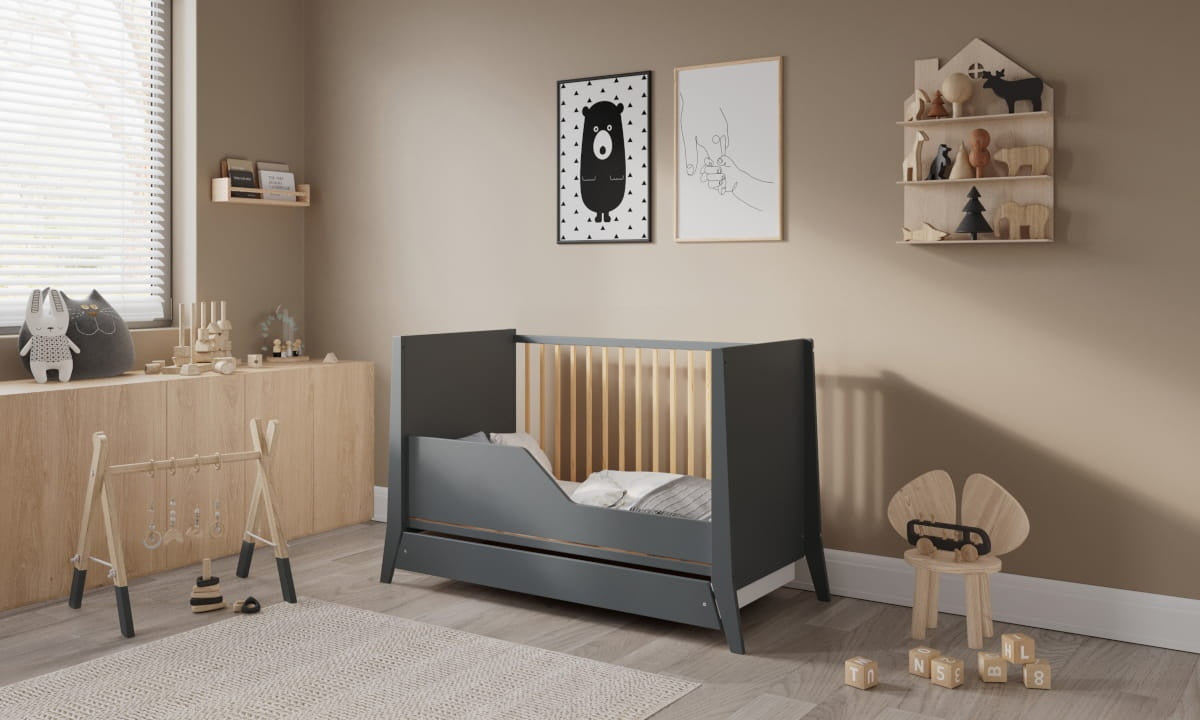 LETTINO COSMO KREVETAC 120X60 ANTRACIT PINE + FIOKA