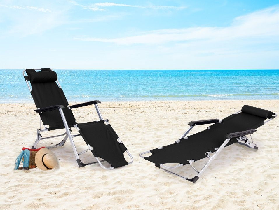LEŽALJKA ZA PLAŽU 2U1 BLACK