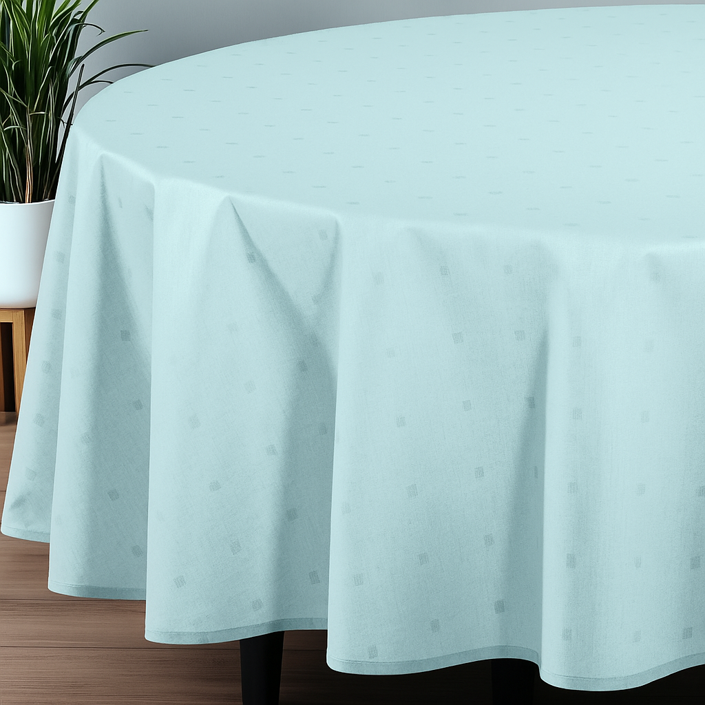 Stolnjak Ovalnog oblika 160x220cm Light blue cube
