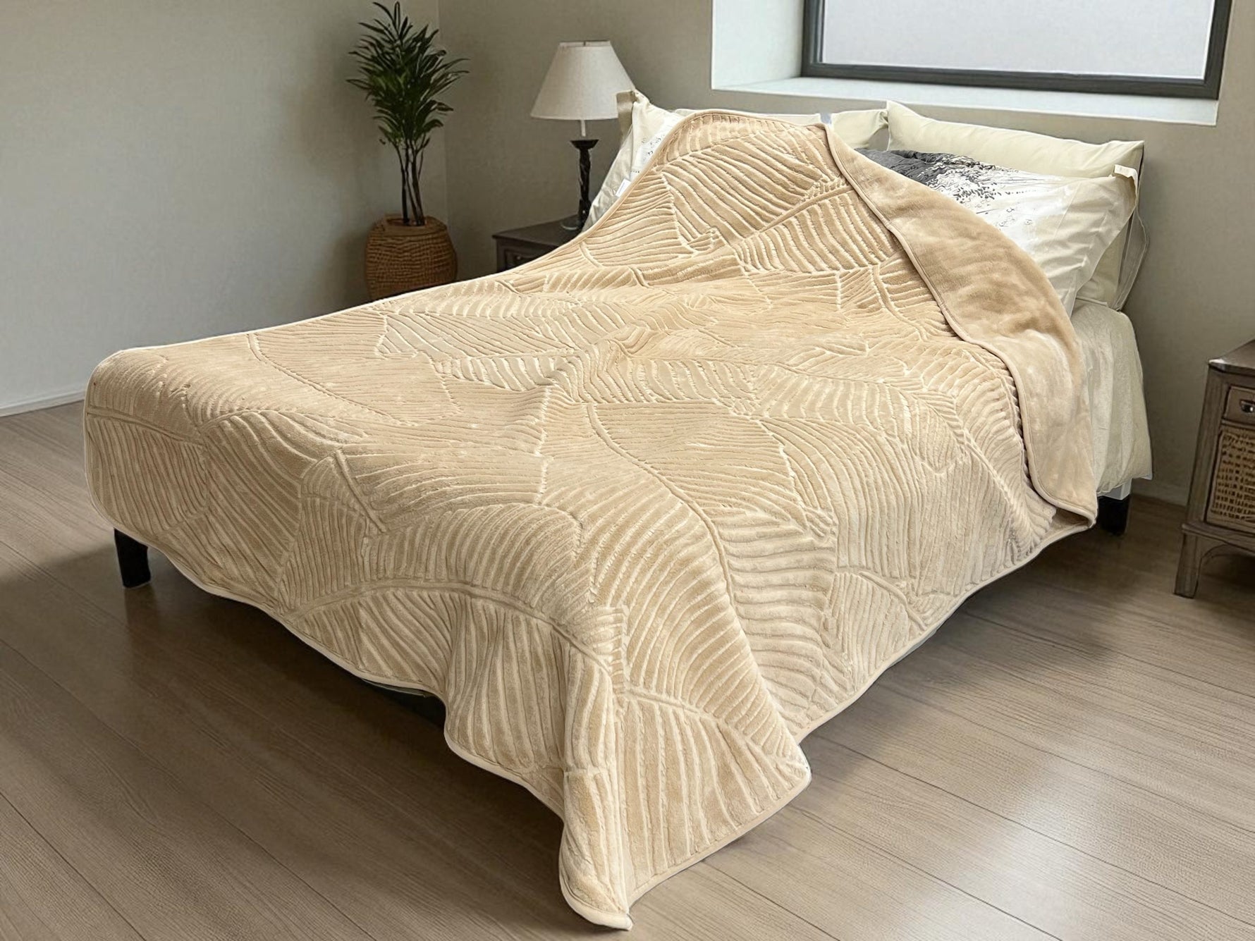Ćebe Merinos 220x160cm A4 List Krem boja