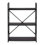 LOFT polica sa 3 police i metalnim okvirom – Black ModernHome