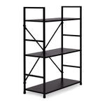 LOFT polica sa 3 police i metalnim okvirom – Black ModernHome
