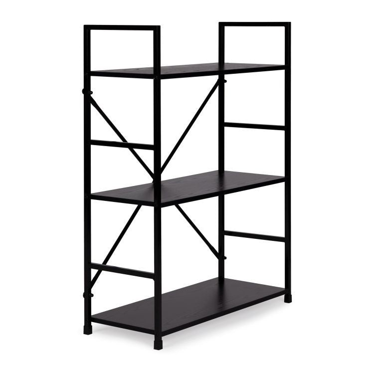 LOFT polica sa 3 police i metalnim okvirom – Black ModernHome