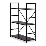 LOFT polica sa 3 police i metalnim okvirom – Black ModernHome