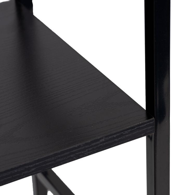 LOFT polica sa 3 police i metalnim okvirom – Black ModernHome