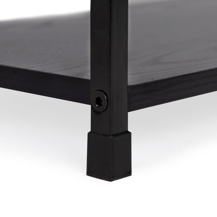 LOFT polica sa 3 police i metalnim okvirom – Black ModernHome