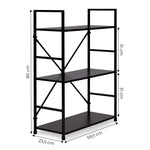 LOFT polica sa 3 police i metalnim okvirom – Black ModernHome