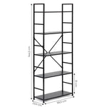 LOFT regal sa 5 polica – Black ModernHome