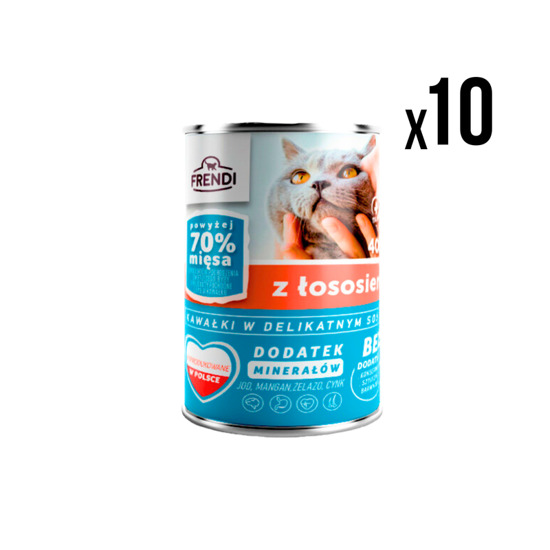 FRENDI Vlažna hrana za mačke Losos 400g x10 kom