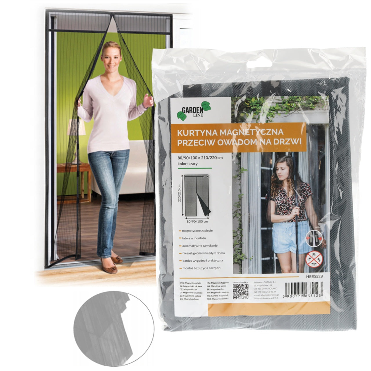 Magnetna zavesa protiv insekata za vrata 80/90/100 × 210/220 cm