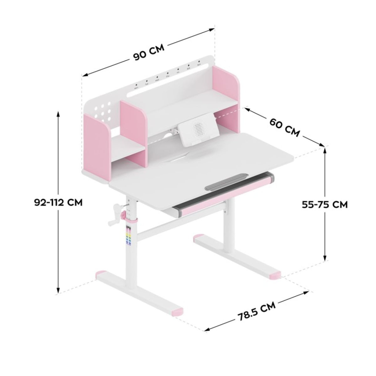 Mark Adler Study 5.0 Pink, ergonomski dečiji radni sto