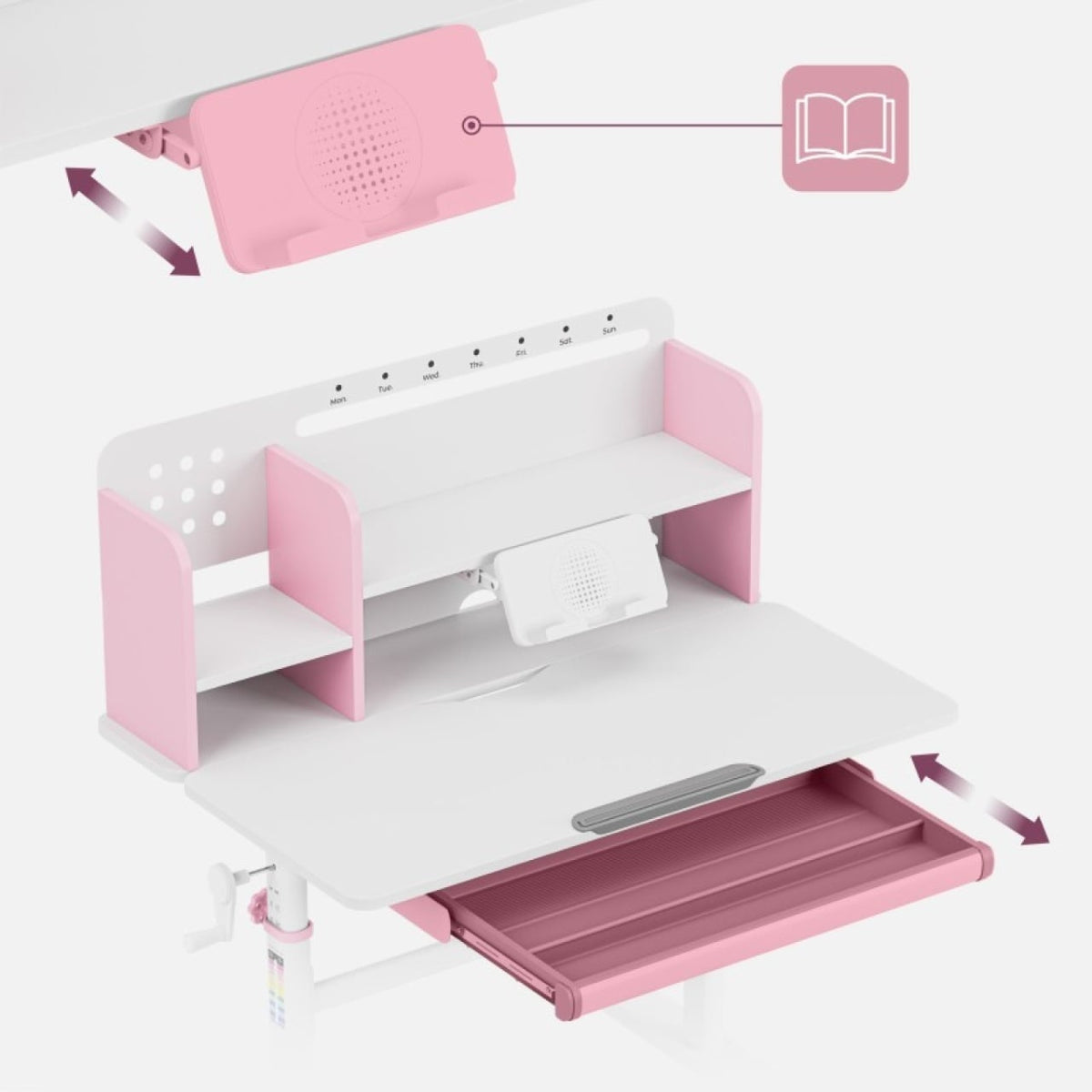 Mark Adler Study 5.0 Pink, ergonomski dečiji radni sto