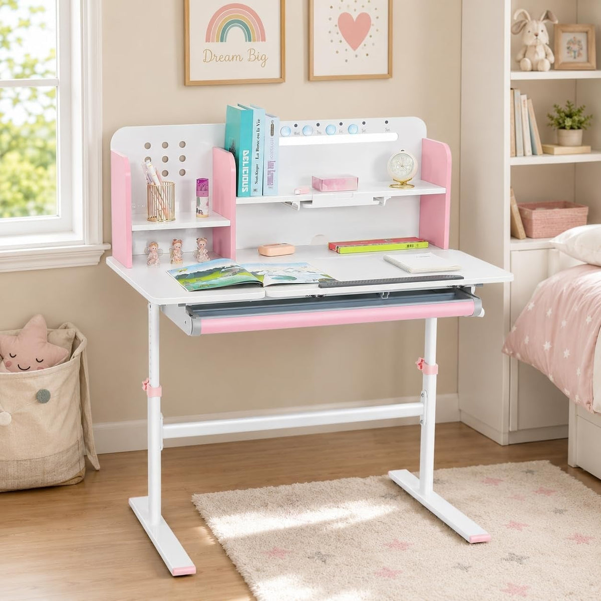 Mark Adler Study 5.0 Pink, ergonomski dečiji radni sto