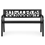 Metalna baštenska klupa 120×50 cm sa dekorativnim naslonom, crna - MultiGarden