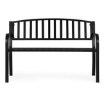 Metalna baštenska klupa 120×50 cm sa naslonom, crna - MultiGarden