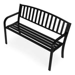 Metalna baštenska klupa 120×50 cm sa naslonom, crna - MultiGarden