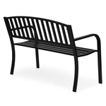 Metalna baštenska klupa 120×50 cm sa naslonom, crna - MultiGarden