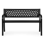Metalna baštenska klupa 120×50 cm sa rešetkastim naslonom, crna - MultiGarden