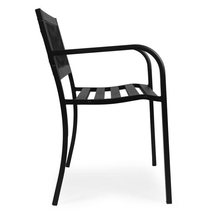 Metalna baštenska klupa 120×50 cm sa rešetkastim naslonom, crna - MultiGarden