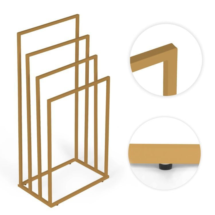 Metalni držač za peškire sa 4 kraka, zlatni – ModernHome