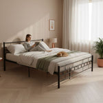 Metalni krevet 160×200 cm sa podlogom (okvirom), crni – ModernHome