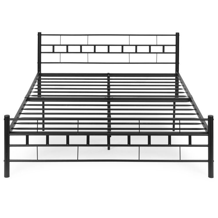 Metalni krevet 160×200 cm sa podlogom (okvirom), crni – ModernHome