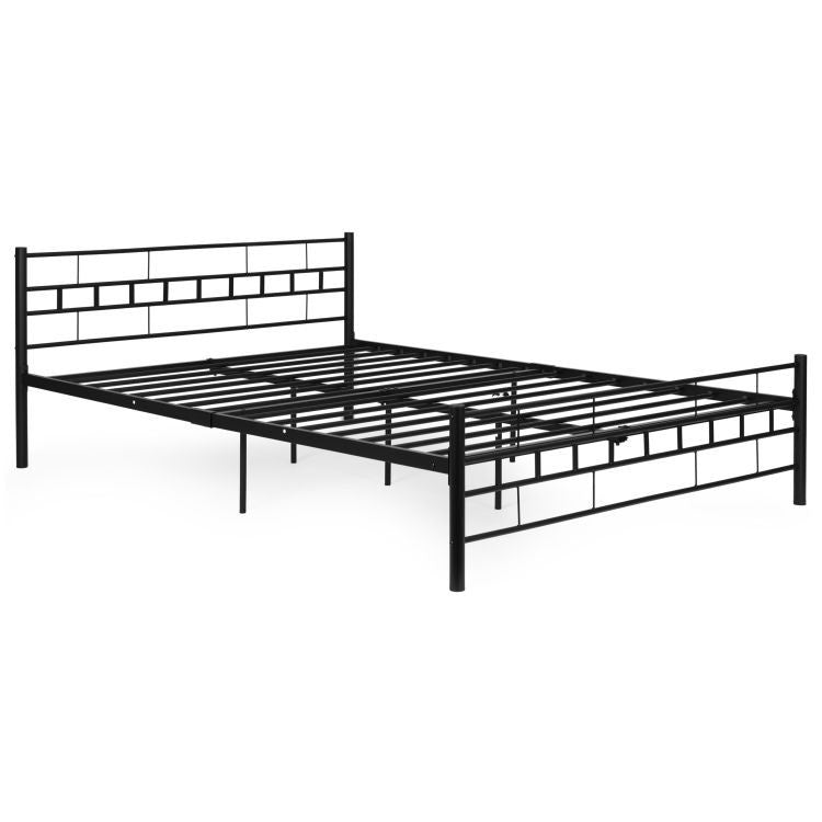 Metalni krevet 160×200 cm sa podlogom (okvirom), crni – ModernHome