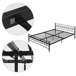 Metalni krevet 160×200 cm sa podlogom (okvirom), crni – ModernHome
