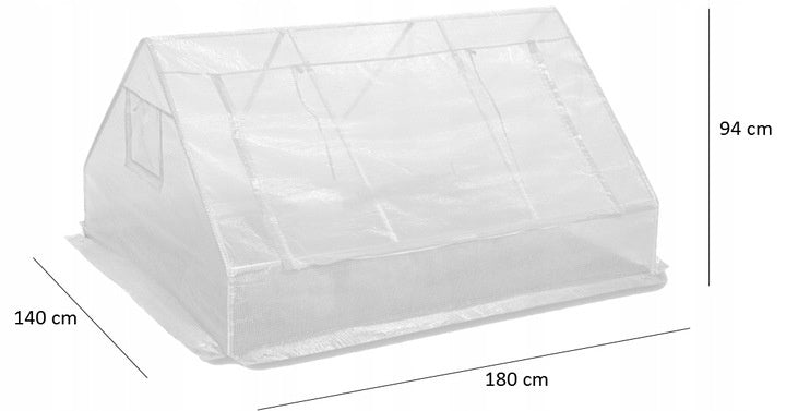 Mini baštenski plastenik beli 180 × 140 × 94 cm