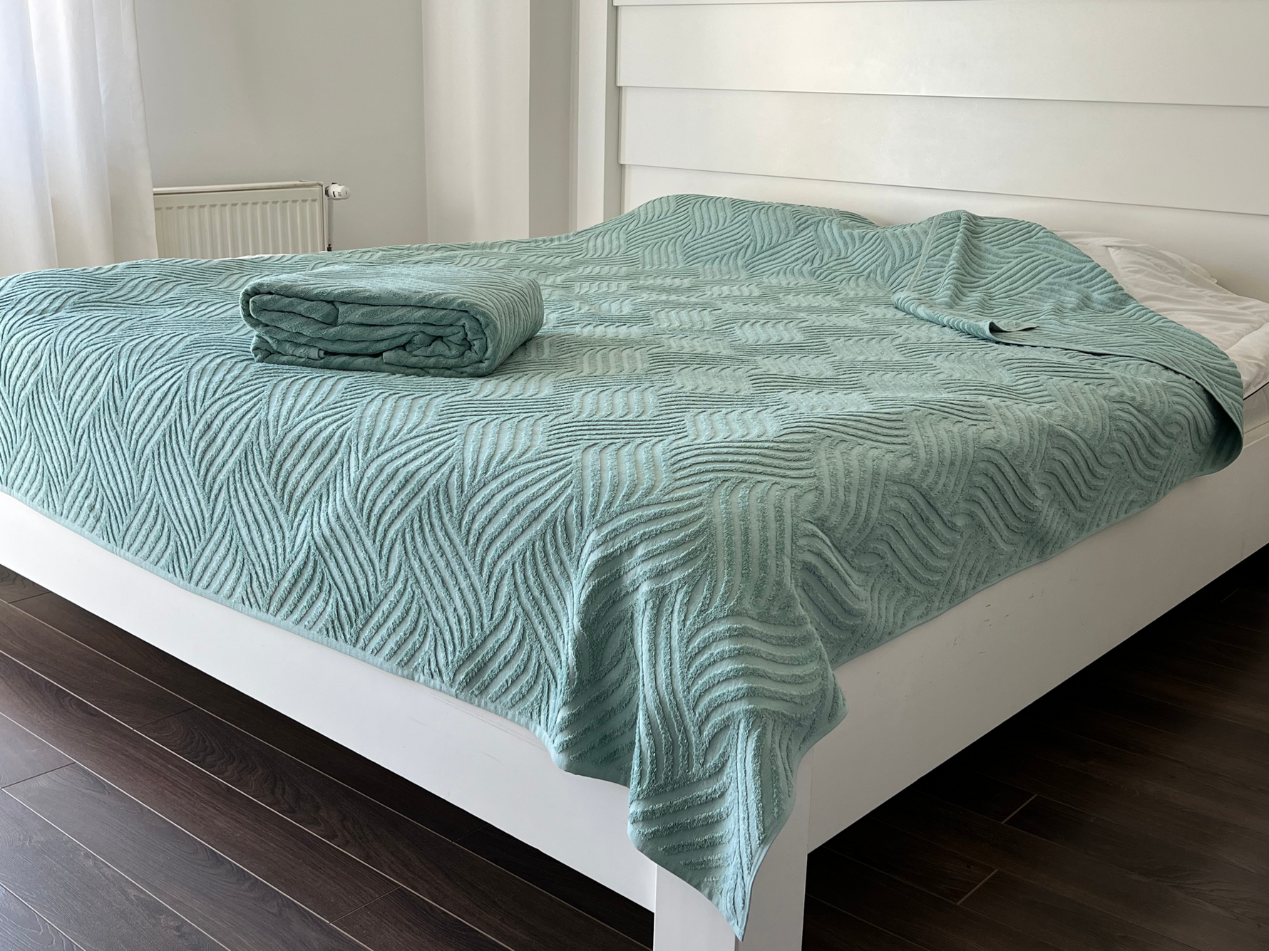 Letnji frotirni prekrivač - Sara - 200x200cm Mint boja