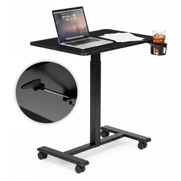 Mobilni podesivi sto 70x48 cm Laptop sto sa podesavanjem visine 71.5–112 cm Black ModernHome