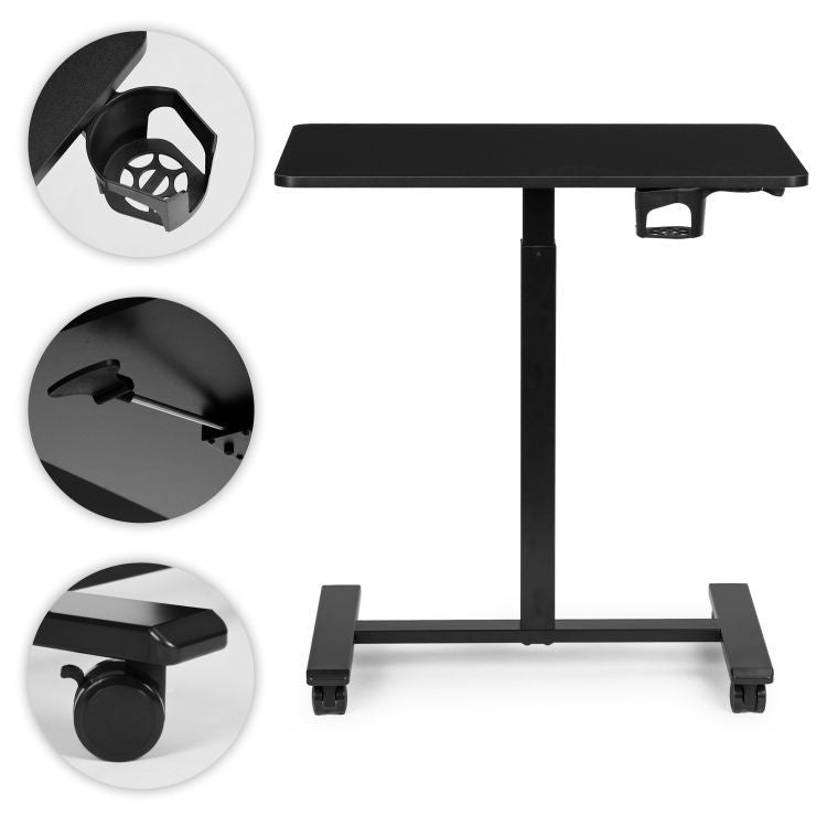 Mobilni podesivi sto 70x48 cm Laptop sto sa podesavanjem visine 71.5–112 cm Black ModernHome