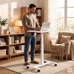 Mobilni podesivi sto za laptop, 70 × 48 cm, bele boje, visina 71,5–112 cm – ModernHome
