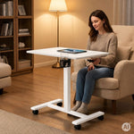 Mobilni podesivi sto za laptop, 70 × 48 cm, bele boje, visina 71,5–112 cm – ModernHome