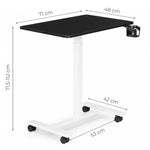 Mobilni podesivi sto za laptop 70 × 48 cm, visina 71,5–112 cm, crna radna ploča – ModernHome