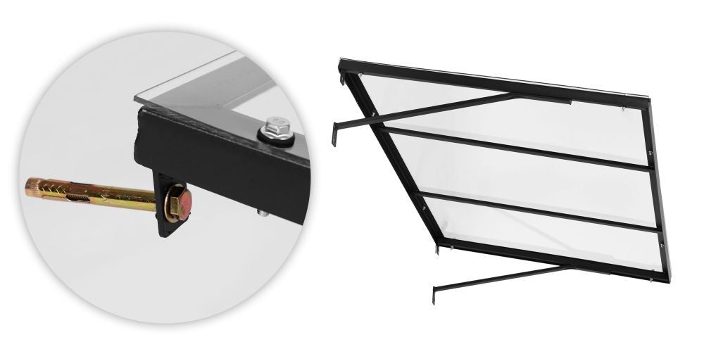Nadstrešnica za ulazna vrata 113 × 80 cm sa UV zaštitom – MultiGarden