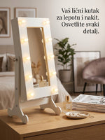 OGLEDALO ZA ŠMINKANJE LED SIJALICE I KUTIJA ZA NAKIT NEDI 1